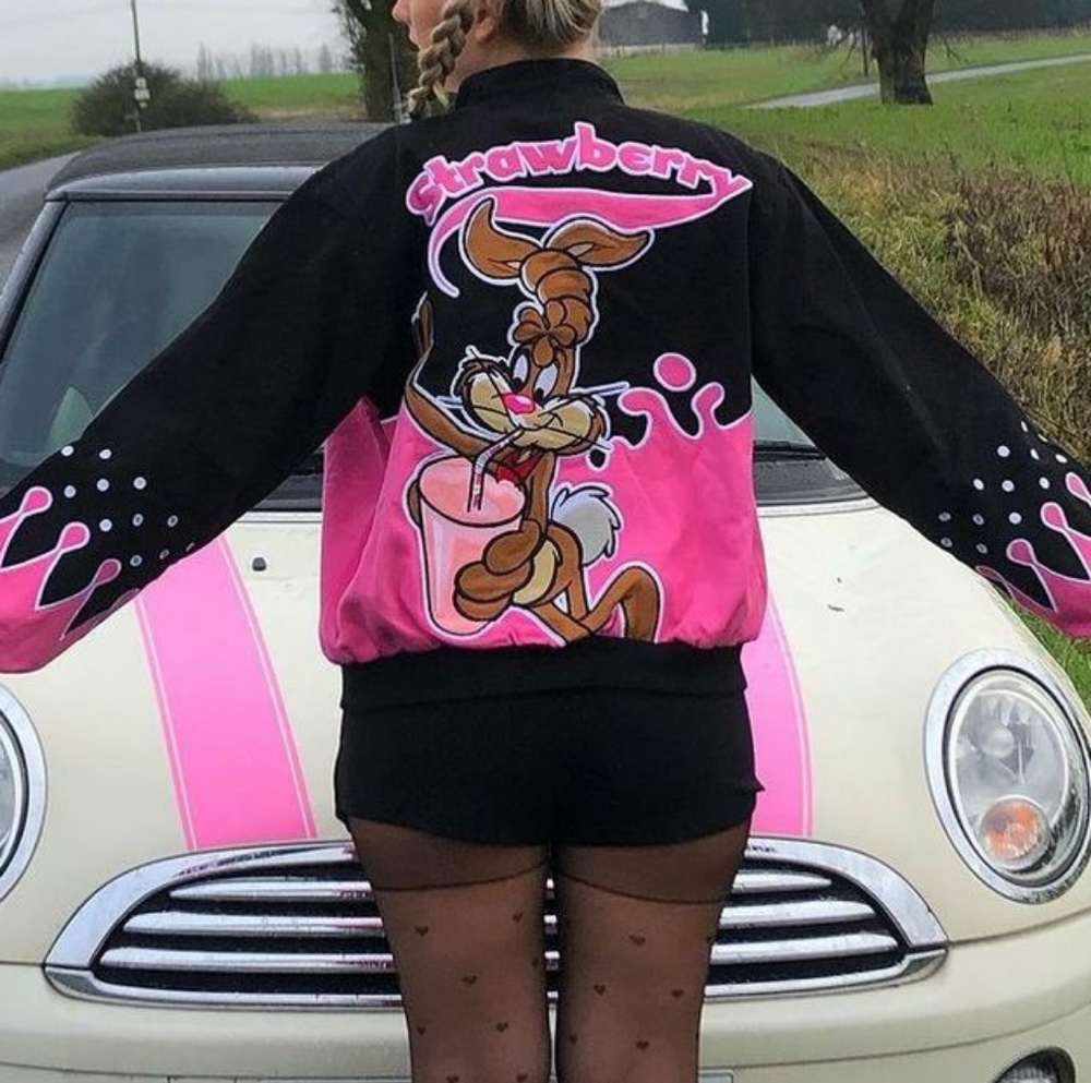 Strawberry Bunny Nesquik Women's Pink Size S Jacket